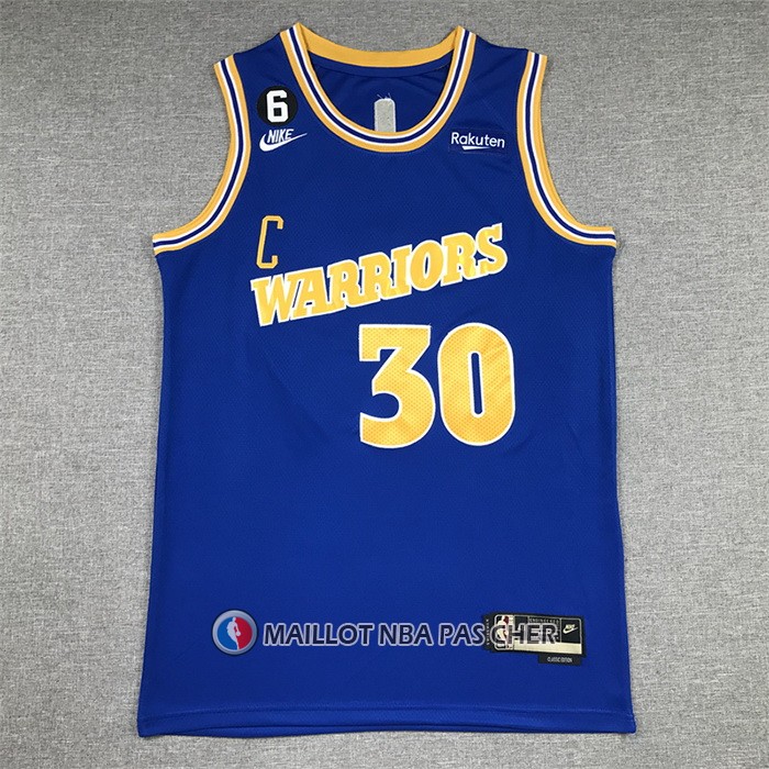 Maillot Golden State Warriors Stephen Curry NO 30 Classic 2022-23 Bleu